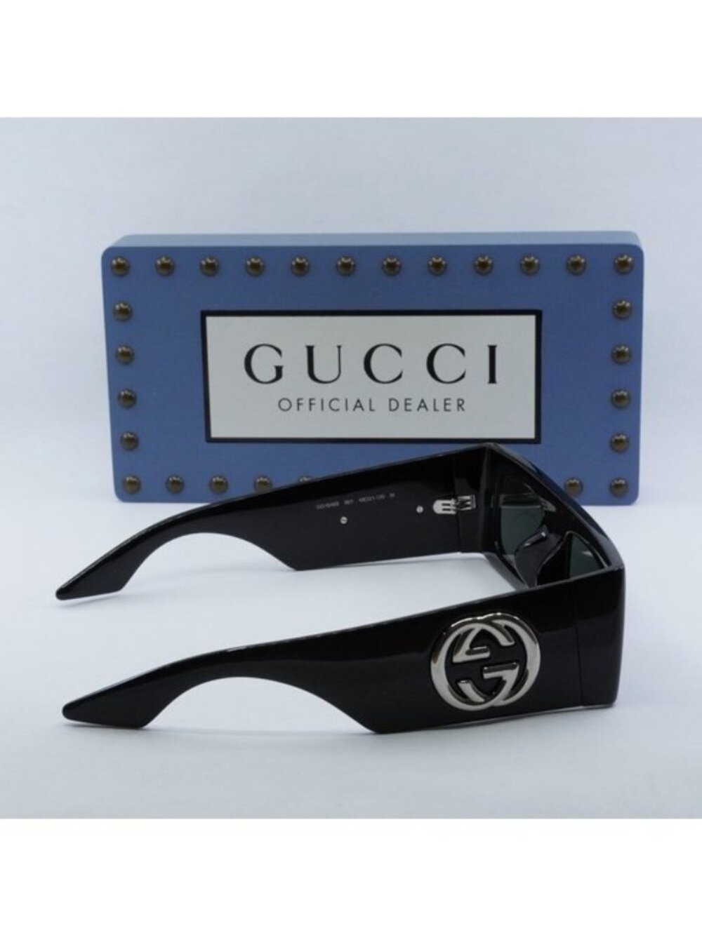 Gucci GG1646S 001 Rectangle Sunglasses - Black/Grey - Picture 10 of 11